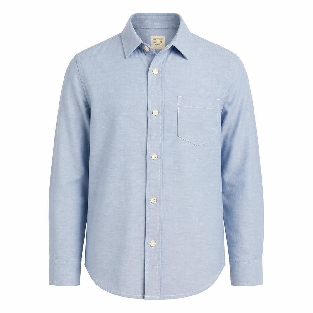 Crewcuts Dress Shirt Boys 8 J Crew Linen L/S Preppy Career Lightweight School